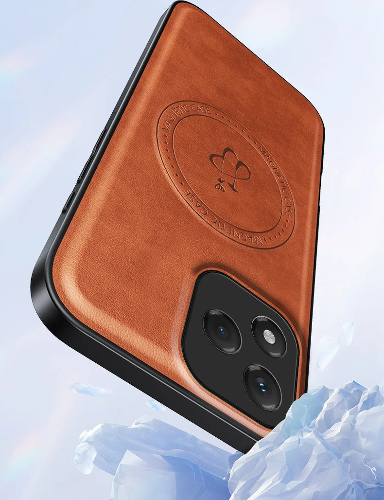 PU Leather Wireless Charging Magnetic Case for Honor 400 Lite 400 Pro 5G Protective Cover Hard Back Shell Coque