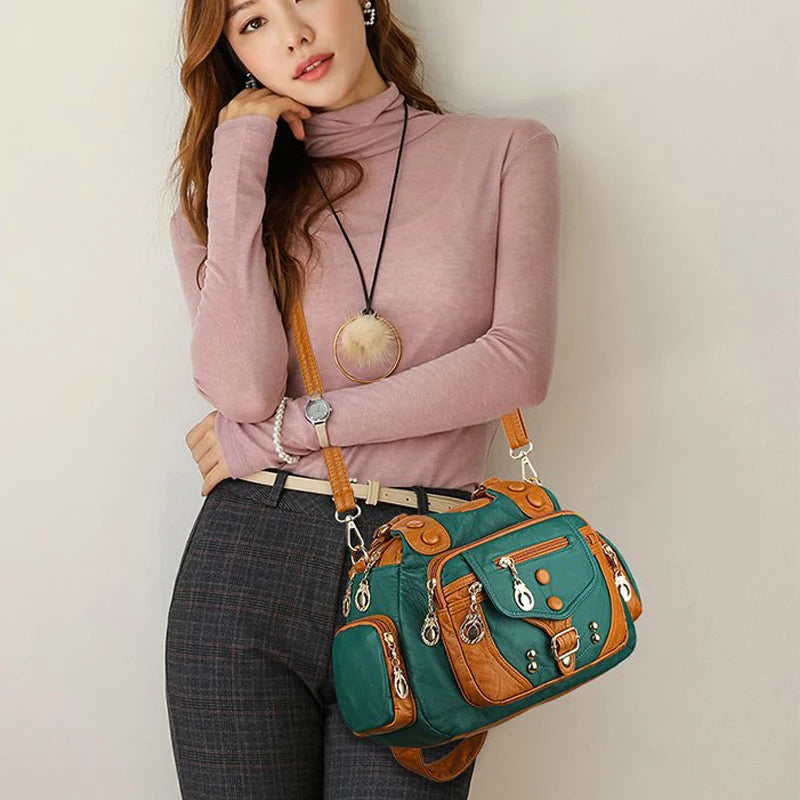 Luxury Designer Handbag Soft Leather Handbags Women Fashion Shoulder Messenger Bags For Women 2024 New Ladies Travel Tote Bag Sa