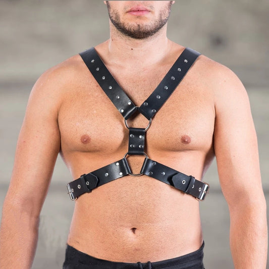 Harness PU Leather Adjustable Punk Chest Camisole Belt Decor For Club Festival Holiday Themed Performance Outfit