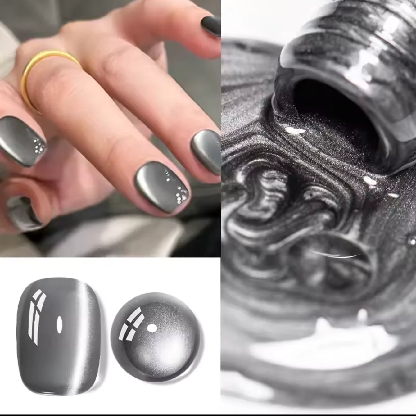 12ML 1-21pcs Autumn Nails Toe Selling Whitening Glass Bead Cat Eye Gel Nail Polish Black Nails Nail Art Grey Cat Eye Nail Glue