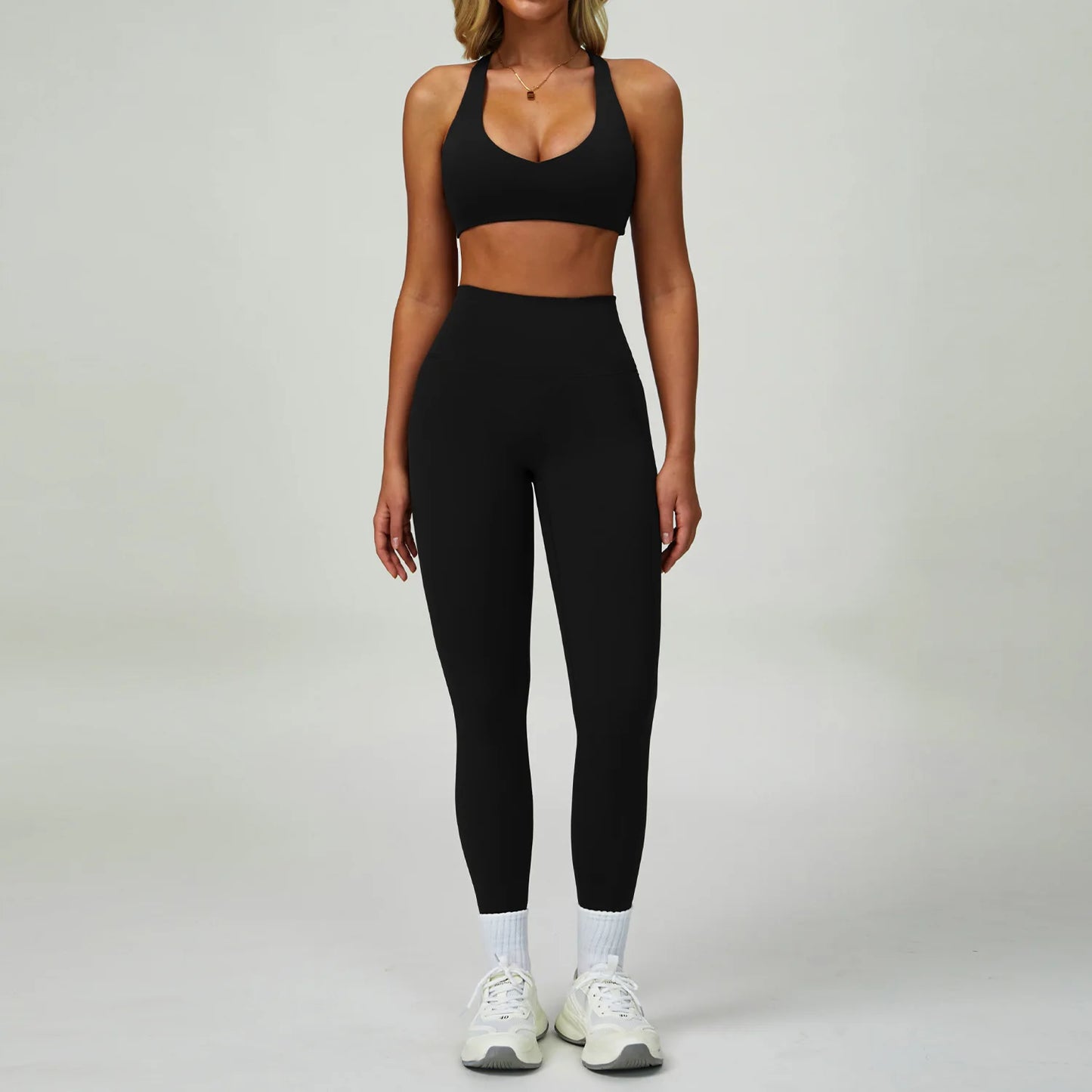 Yoga Sets Women Tracksuit Fitness Suit Sportswear Workout Long Sleeved Sports Bra High Waist Leggings Gym Clothing Sports Suits