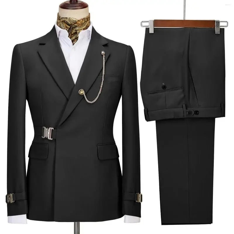 Herrenanzüge Blazer Hosen für Männer 2024 Jacke Italienisches Design Revers Party Hochzeit Slim Fit Kostüm Homme 2-teilige Kleidung