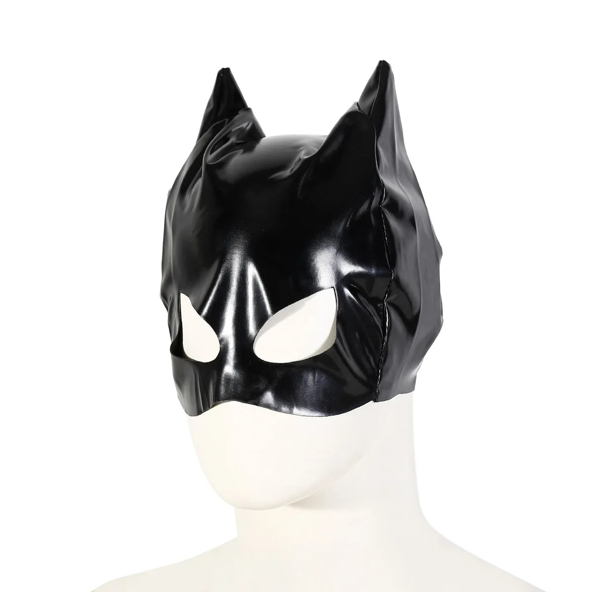 Sexy Mask Womens Tempting Half Face Headgear Cat Ears Masks Leather Face Mask Hood Catsuit Accessory Halloween Cosplay Props