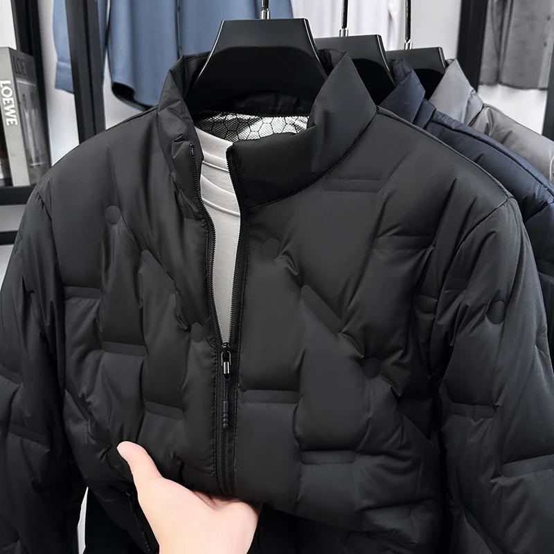 Men's New Thicken down Coat Zipper Winter Keep Warm White Duck down Fill Jacket Fashion Leisure High Quality Men's Clothing Tops