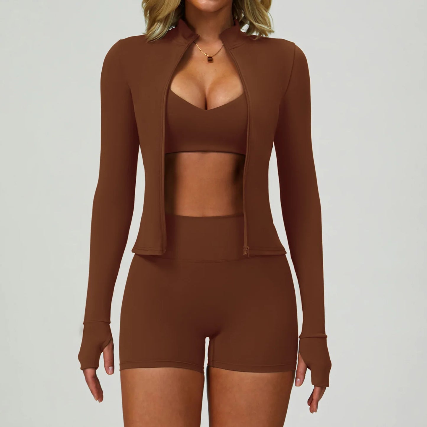 Yoga Sets Women Tracksuit Fitness Suit Sportswear Workout Long Sleeved Sports Bra High Waist Leggings Gym Clothing Sports Suits