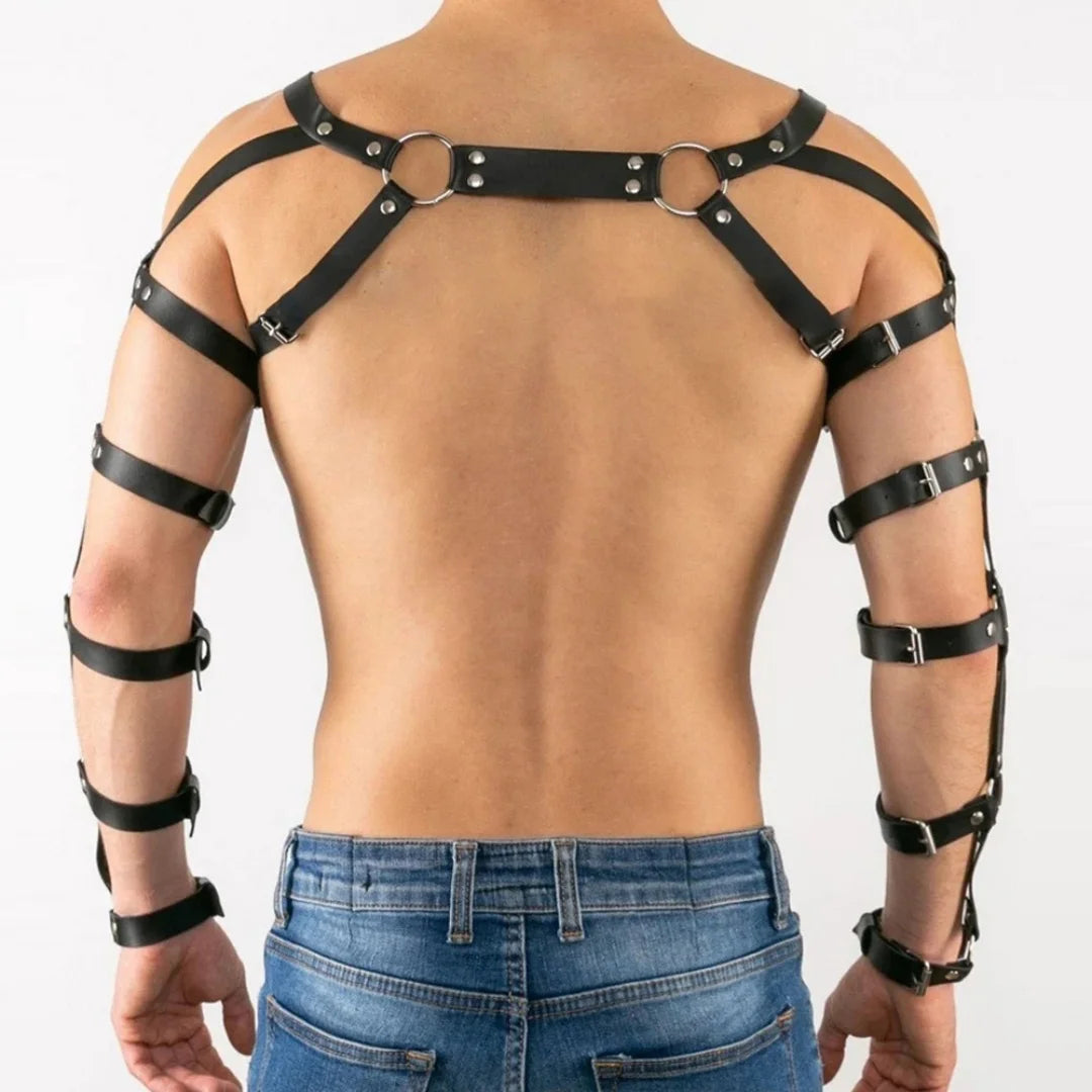 Punk Belt Black Leather Harness for Men Fashion Chest Belt Punk Nightclub Accessories Belt