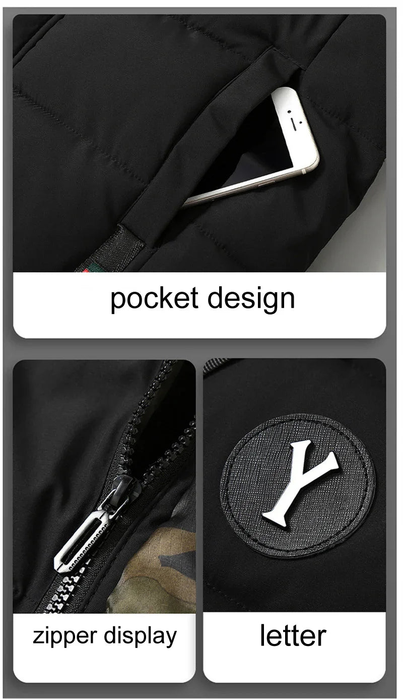 Weste für Herren, Baumwolle, warm, ärmellos, Mantel, Mütze, abnehmbar, gepolstert, Winterweste, Arbeitskleidung, männlich, hochwertige Kleidung, 5XL