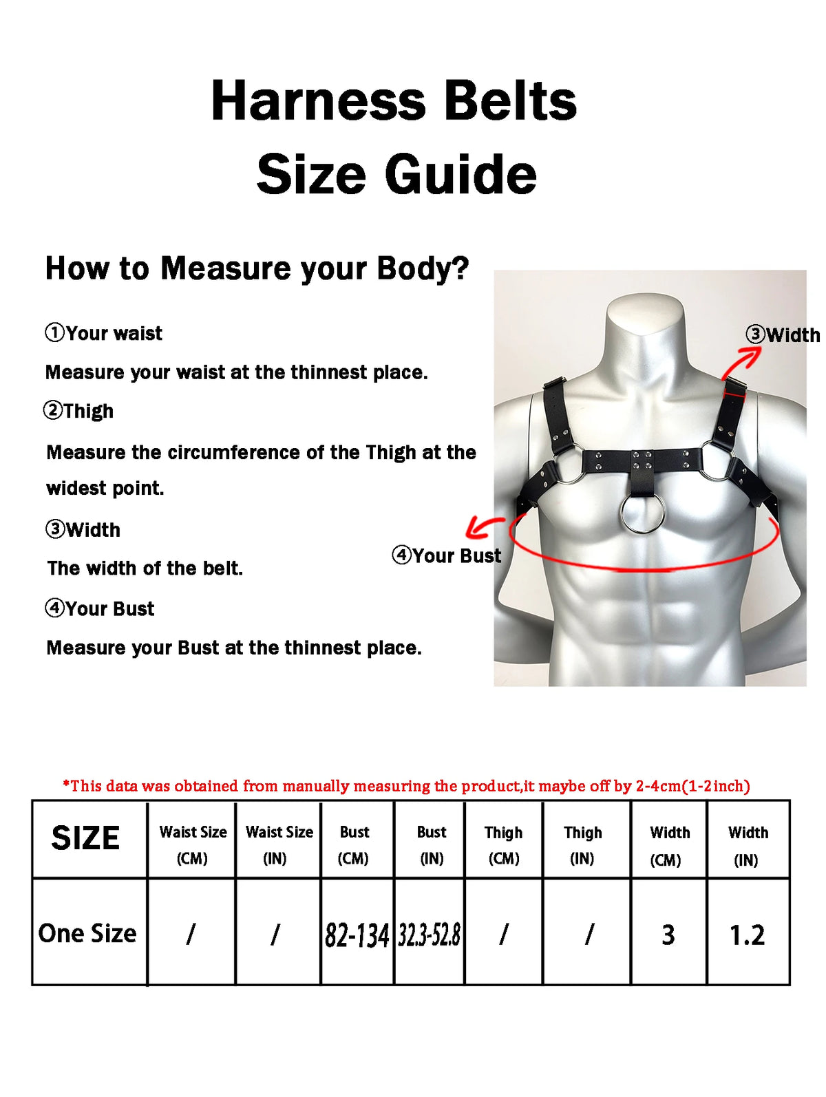 PU Leather Chest Harness for Men, Adjustable Suspenders, Bondage Body Harness, Gothic Clothing Accessories, Fashion