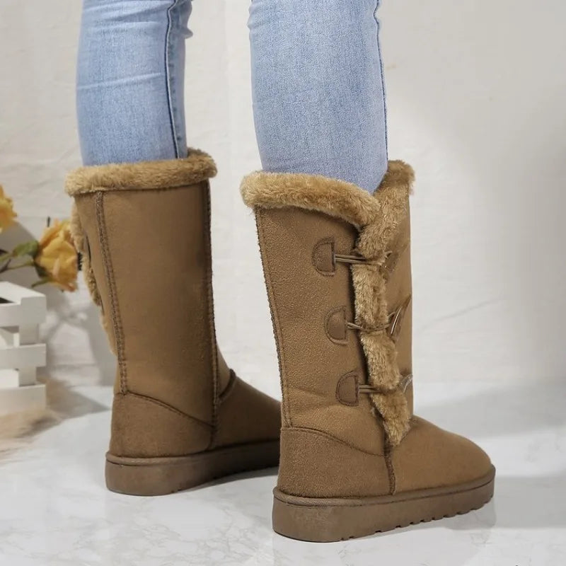 Classic Plush Snow Boots and Calf Women's Boots Wool Women's Boots Warm Winter Shoes 2024 Winter New Women's Shoes D84
