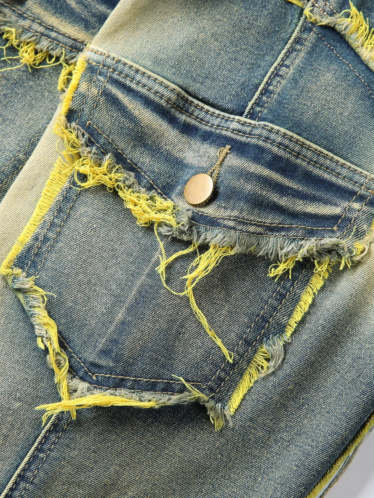 New Men Ripped Stacked Jeans Distressed Slim Fit Skinny Straight Leg Jeans Fashion Hip Hop Denim Pants Casual Streetwear
