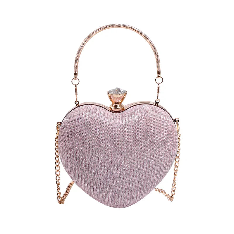 Gold Bright Silk Circular Evening Bag Women Banquet Clutch Rhinestone Decor Chain Shoulder Bags Luxury Female Party Handbags