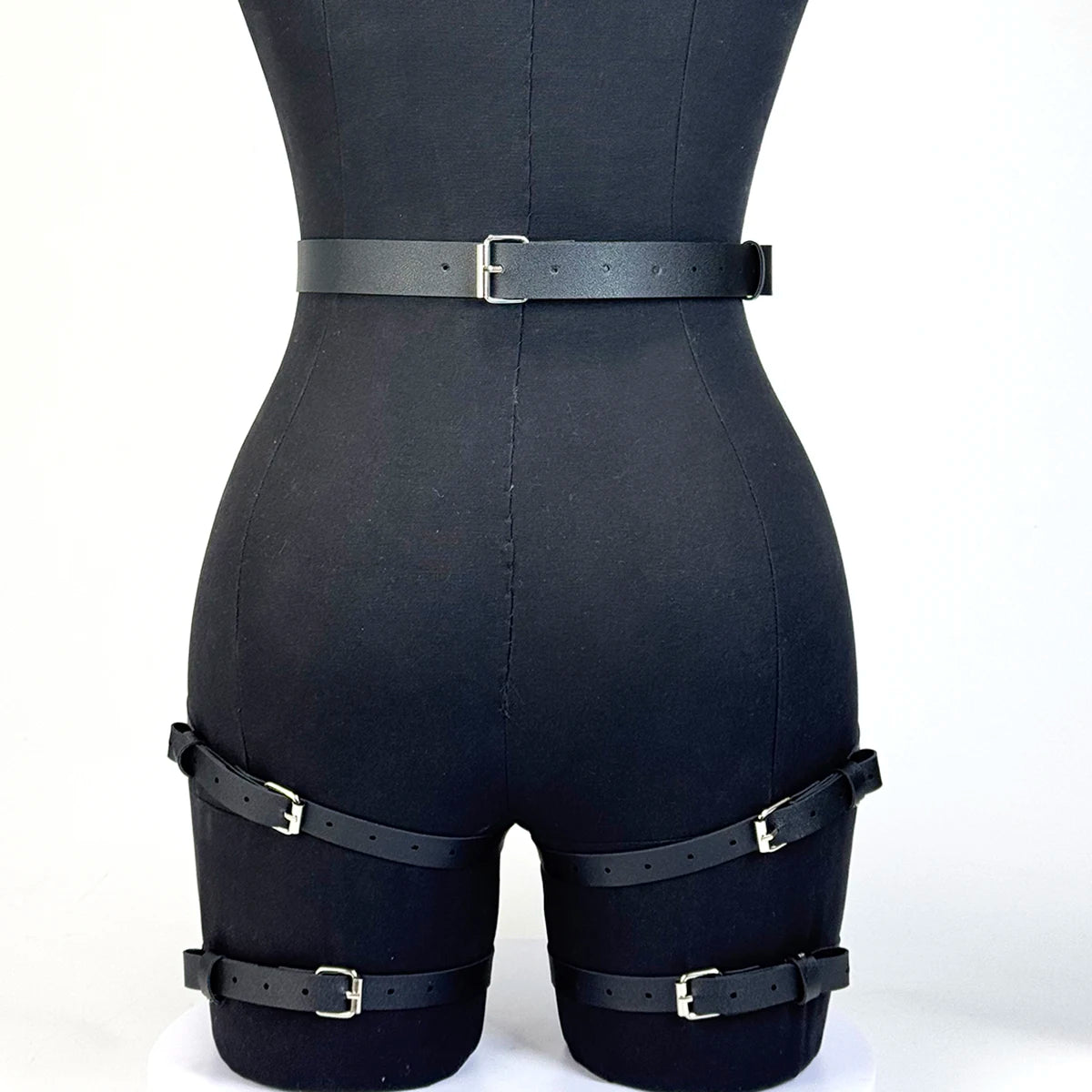 Fashionable Women's Pu Leather Leg Harness Body Harness Breast Punk Gothic Leg Garter Belts Gothic Waist Belt Clothing Accessor