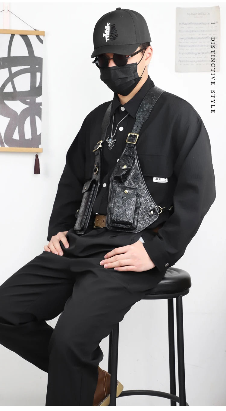 Genuine Leather Anti-Theft Underarm Shoulder Bag Armpit Tactically Bag For Men Shoulder Holsters Storage Pack