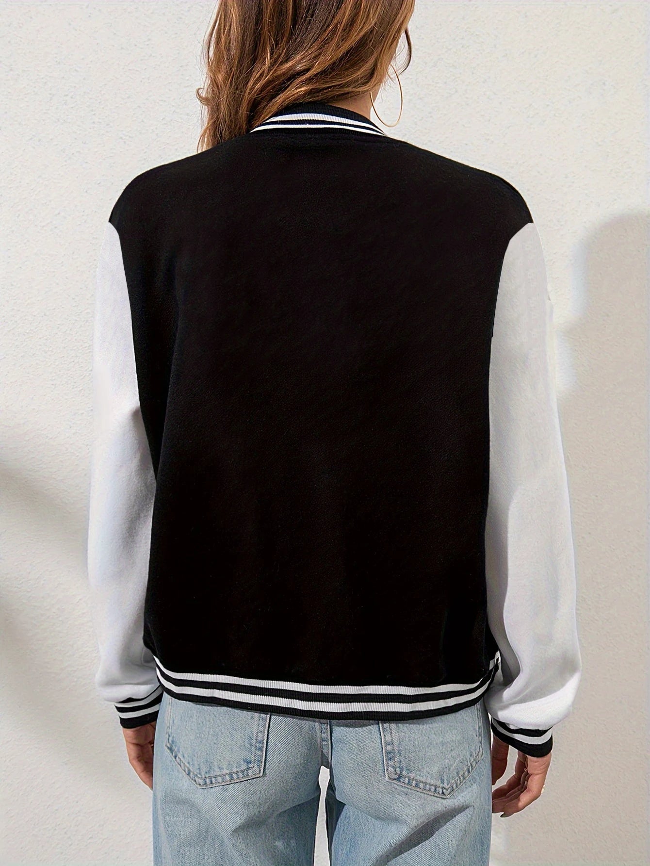 New York Art Letter 23 Printed Women Jacket Harajuku Fleece Baseball Jersey Button Personality Streetwear Vintage Loose Clothing