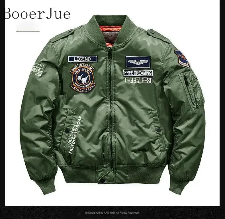 High Quality Military Motorcycle Ma-1 Aviator Pilot Coats Male Baseball Bomber Jackets Winter Hip Hop Thick Warm Jackets Men 6XL