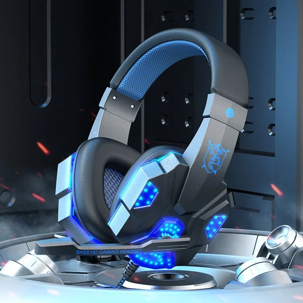 Headphones 3.5mm Wired Gaming Headset Earphones Music For PS4 Play Station 4 Game PC Chat computer With Microphone