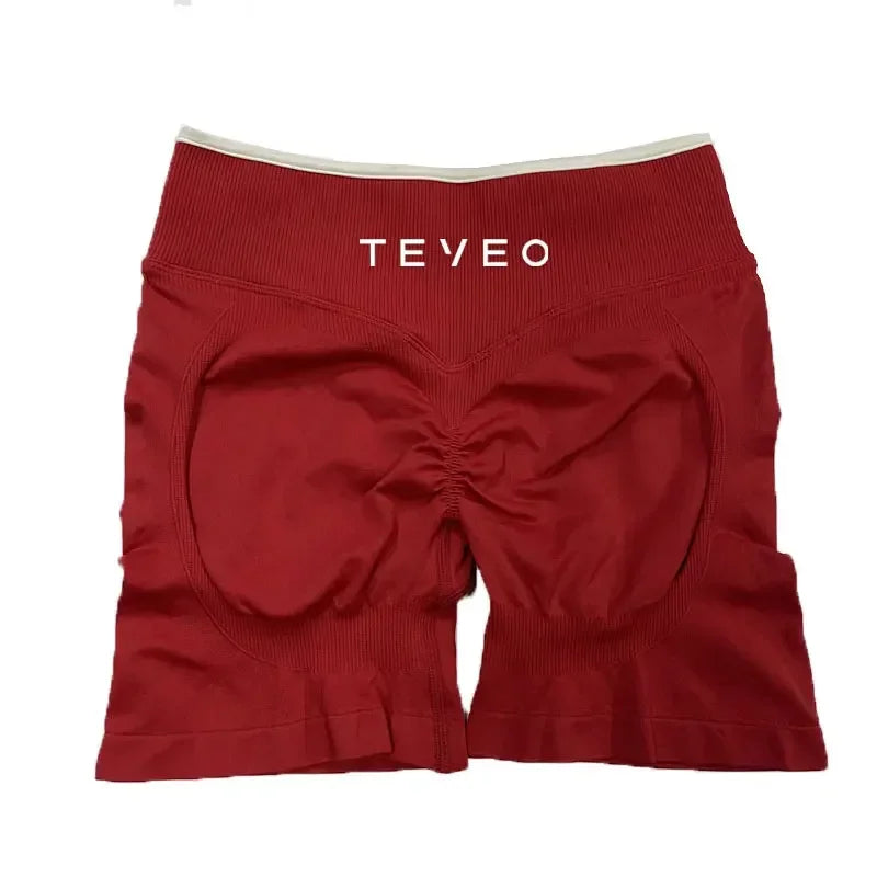 TEV Women's Sports Yoga Shorts Fitness Cycling Elastic Sports Pants Ignite Sculpt Scrunch Short Yoga Bra Set leggings