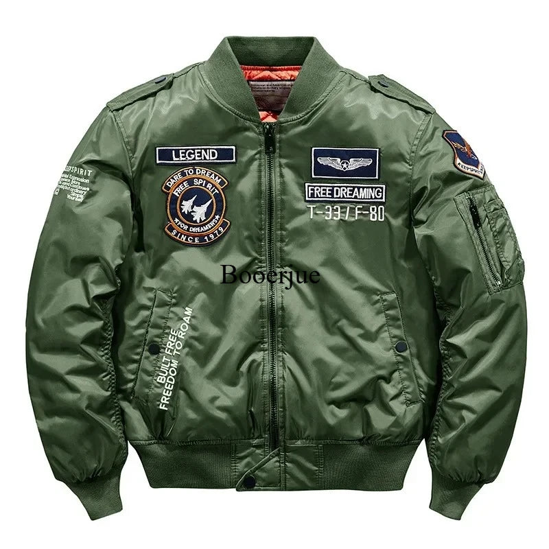 High Quality Military Motorcycle Ma-1 Aviator Pilot Coats Male Baseball Bomber Jackets Winter Hip Hop Thick Warm Jackets Men 6XL