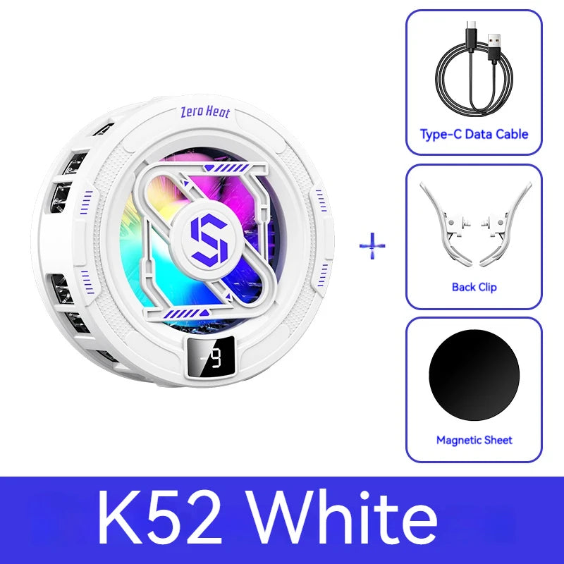 Semiconductor Magnetic Cooler With Temperature Display Radiator Fast Heat Dissipation for Phones Gaming Tablet Cooling Pad