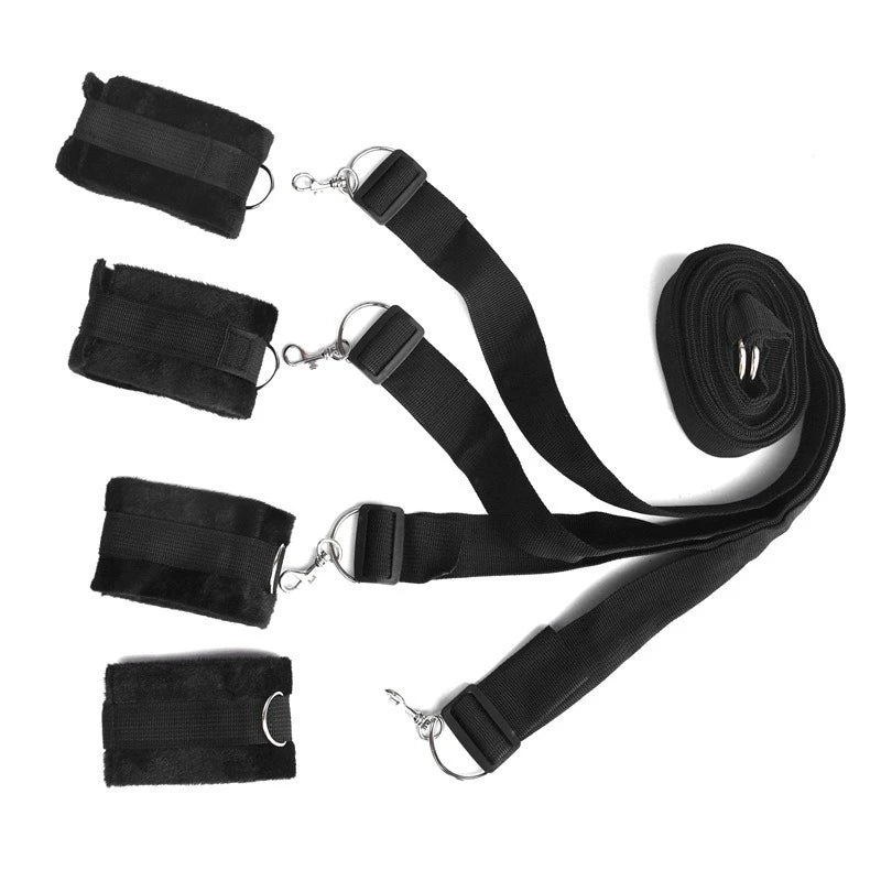 Bed B*ndage Restraint Set Adjustable Wrist Ankle Cuffs Comfortable Couples Handcuffs Adult S*x SM Game Lover Intimate Play Kit