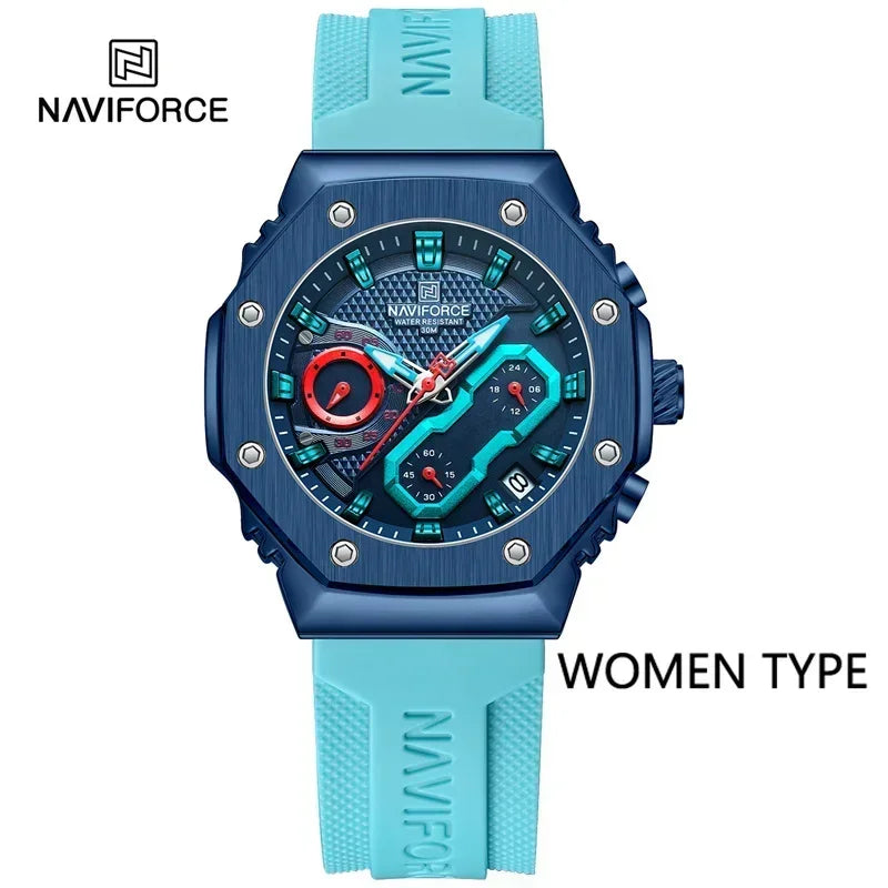 NAVIFORCE Original Men Watch Quartz Top Brand Luxury Digital Male Clock Military Business Sport Women Lady Lover Wristwatch 8035