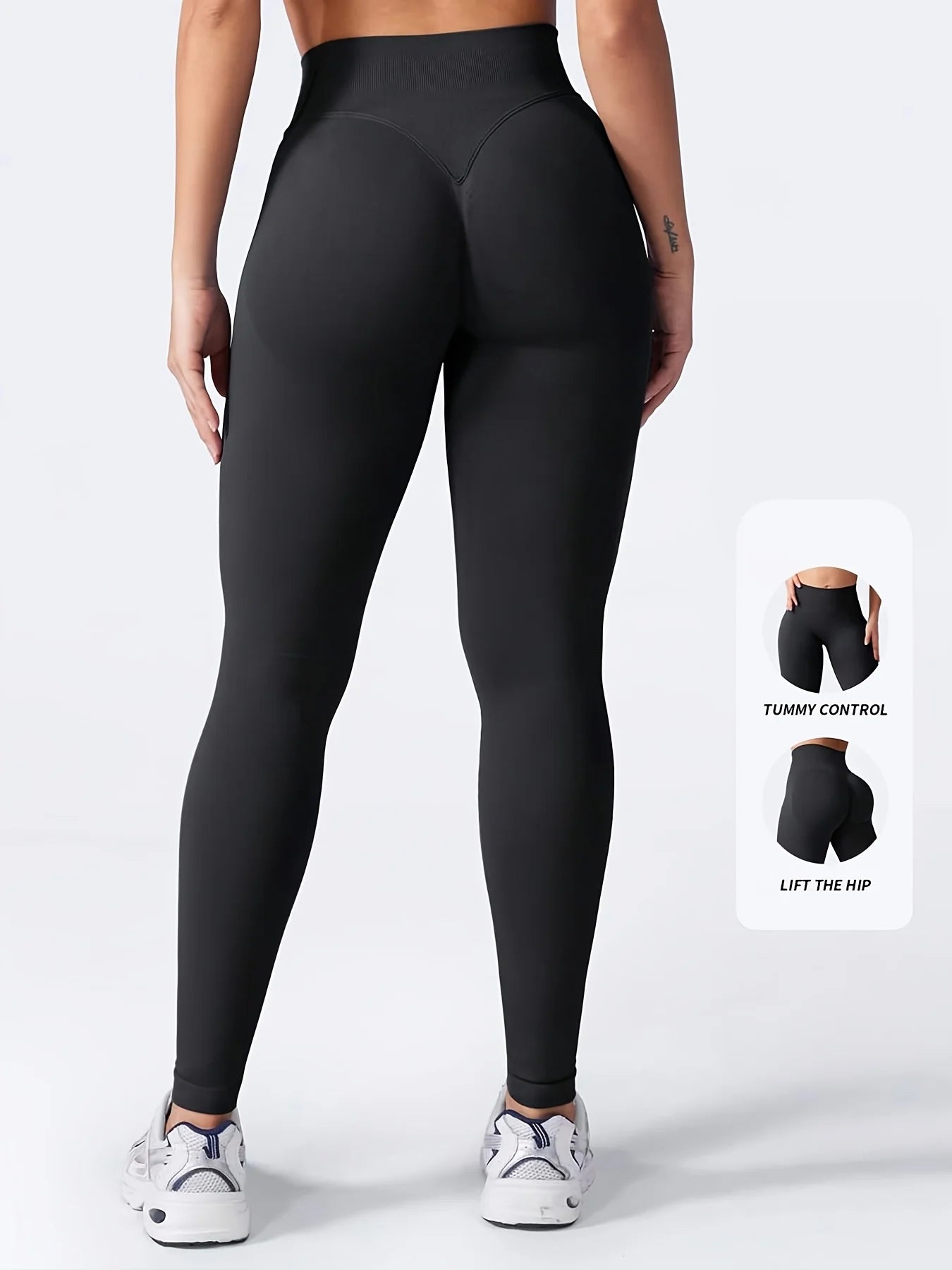 Women's High Waisted Seamless Workout Leggings Butt Lifting Gym Yoga Pants Booty Scrunch Vital Tummy Control Ruched Tights Four