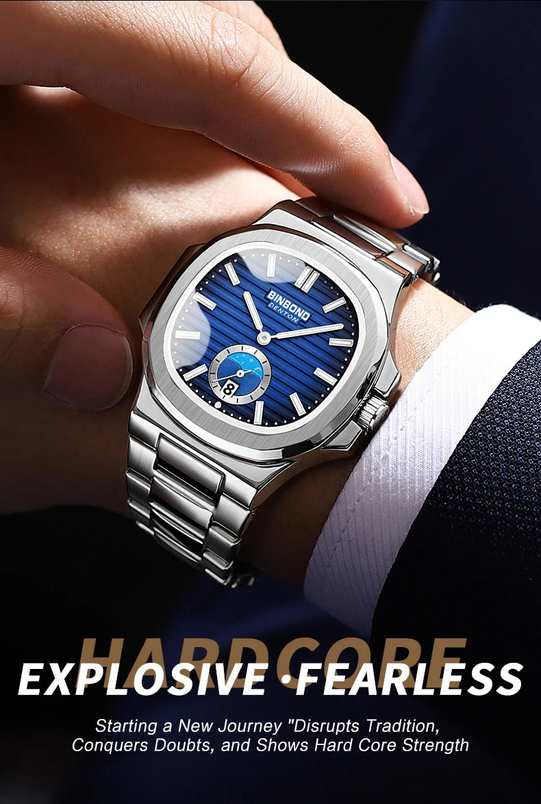 BINBOND New Casual Business Clock Men Luxury Quartz Watch Luminous Waterproof Date Fashion Quartz Wrist watches Relógio Homem
