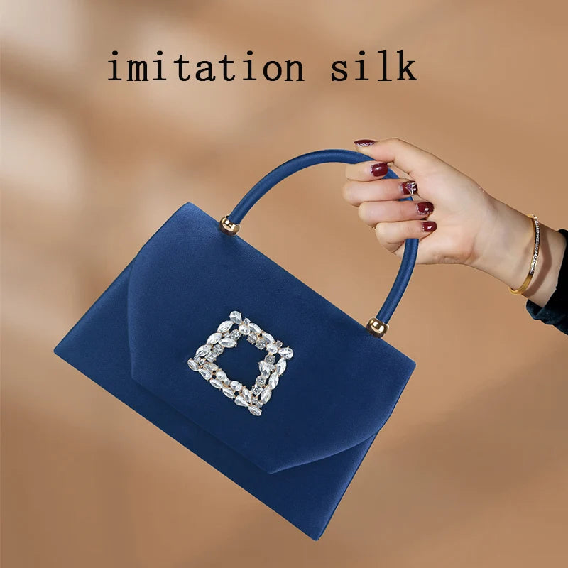 Elegant Fashion Shiny Corduroy Dinner Bag Lady's Wedding Handbag for Party and Dance Crossbody Bags Women Red Top-handle Bags