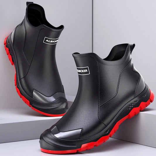 New Outdoor Non-slip Light Shoes Men Rain Boots Waterproof Rubber Fishing Shoes Durable Waterproof Rubber Fishing Shoes 39-45