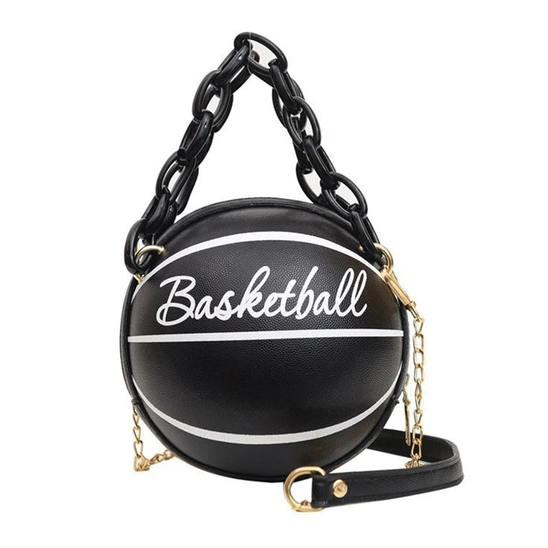 Women Ball Handbag Round Basketball Shape Small Handbags Casual PU Leather Female Crossbody Bags Crossbody Girls Coin Purse
