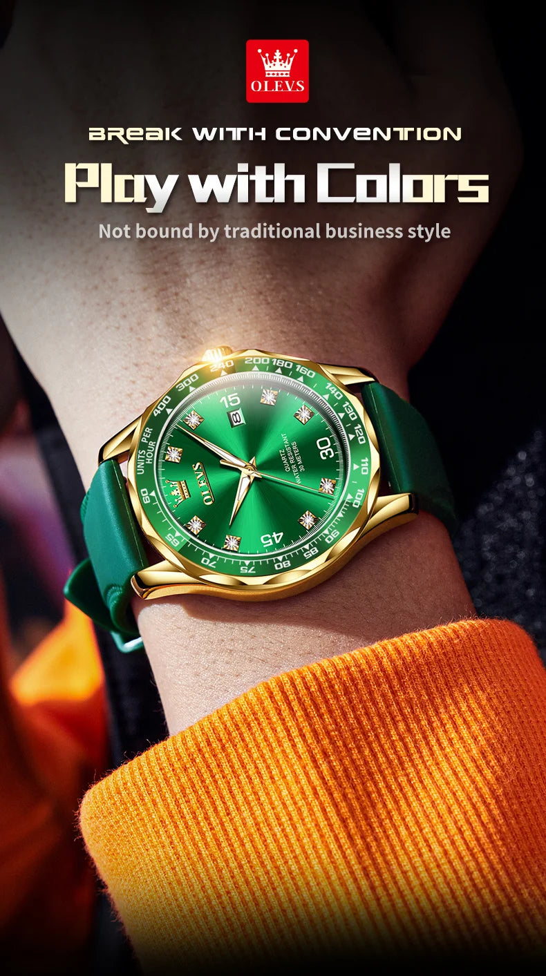 OLEVS 9988 Quartz Watch for Men Luxury Style Waterproof Stainless steel TOP Brand Classic Date Men's Watches Relógio Masculino