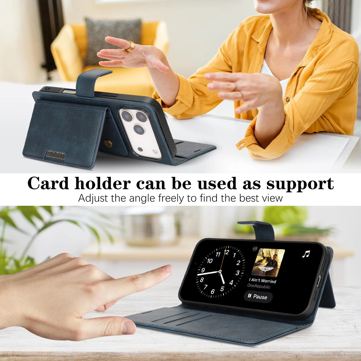 3-in-1 Luxury Leather Wallet Detachable Flip Cover For iPhone 16 15 14 13 12 17 18 Pro Max Plus For Magsafe Credit Card Wallet