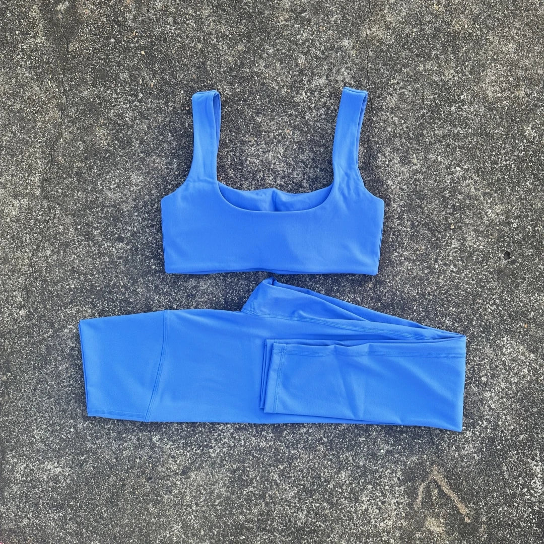 Solid Color Soft Gym Yoga Set Legging Soft Hollow Out Sport Bra Tracksuit Women Gym Suit Comprehensive Training Jogging Athletic