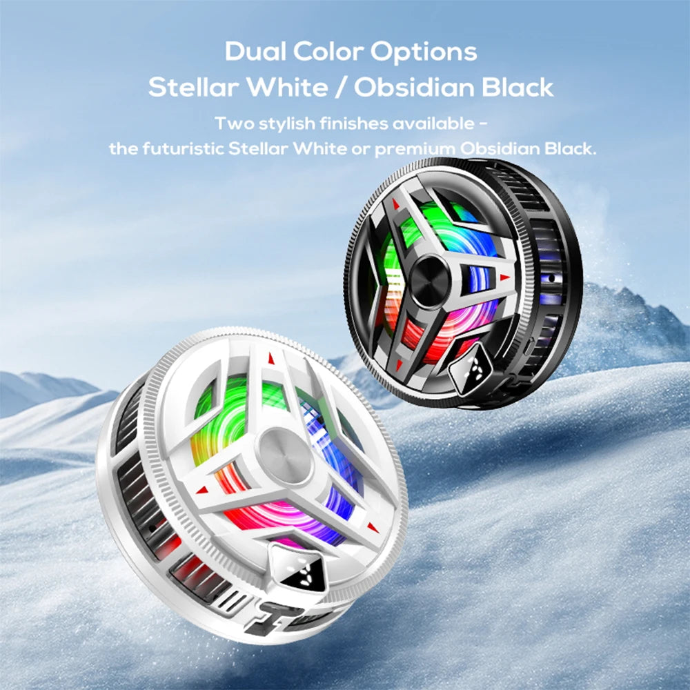 Magnetic Semiconductor Phone Cooler RGB Lights Digital DisplayCooling Fan Freeze Radiator For Gaming Tablet/Live Streaming ﻿