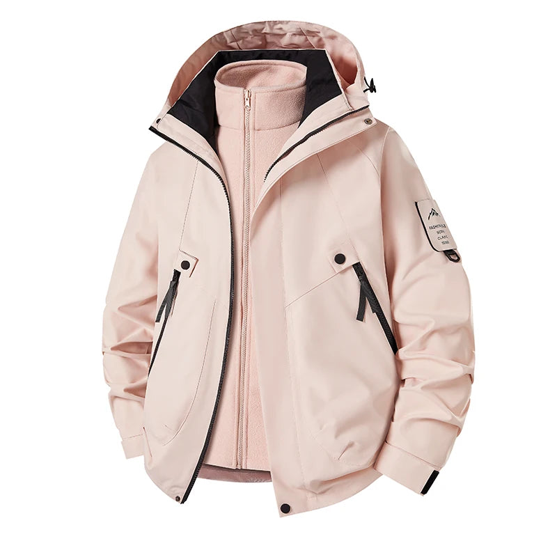 Unisex 3 In 1 Sports Jacket Autumn Winter Plush Warm Inner Lining Coat Men/Women Outdoor Breathable Comfortable Casual Outerwear