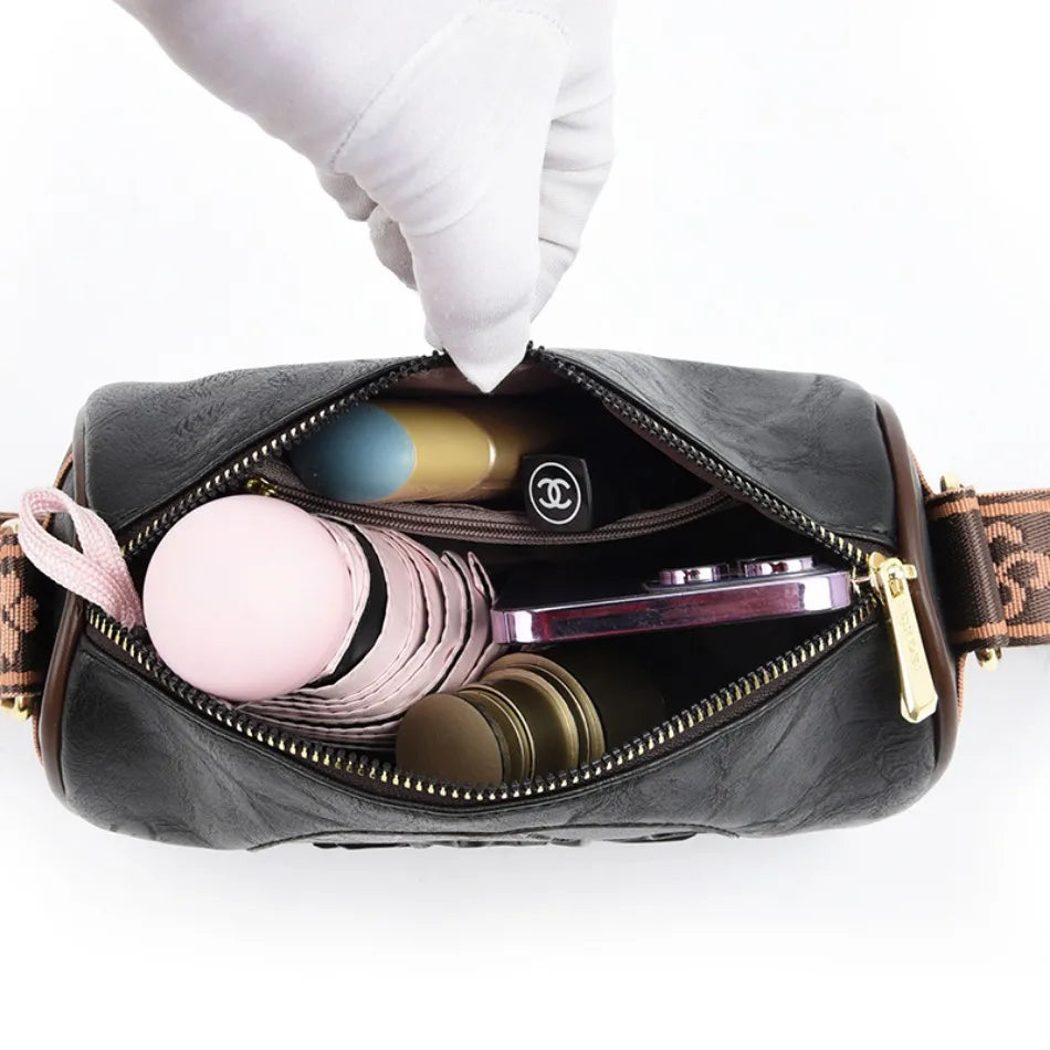 Casual Women Handbag Soft Leather Shoulder Crossbody Bags for Women New Fashion Print Ladies Messenger Tote Bag Sac A Main