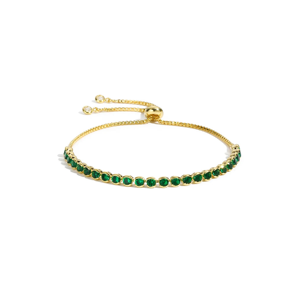 Mix Style Green Micro-inlaid Zircon Tennis Bracelet for Women ew Men Bracelet Homme Jewelry
