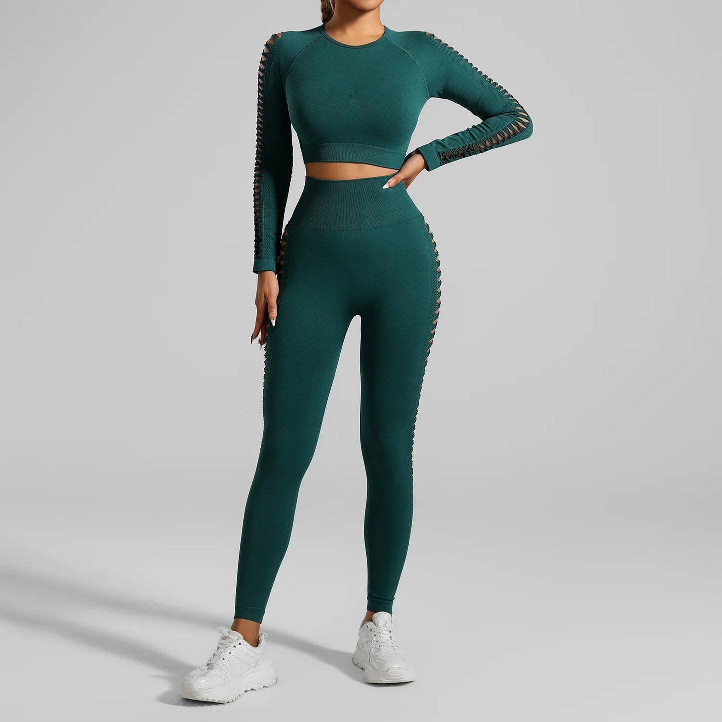 Yoga Sport Outfit For Woman Fitness Women's Two Pieces Pant Sets Suits Tracksuit Sportswear Woman Gym Yoga Workout Clothes