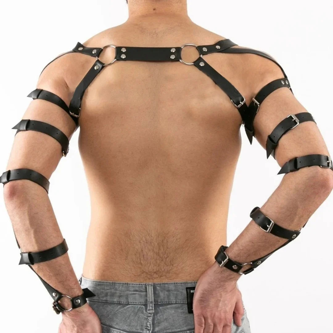 Punk Belt Black Leather Harness for Men Fashion Chest Belt Punk Nightclub Accessories Belt
