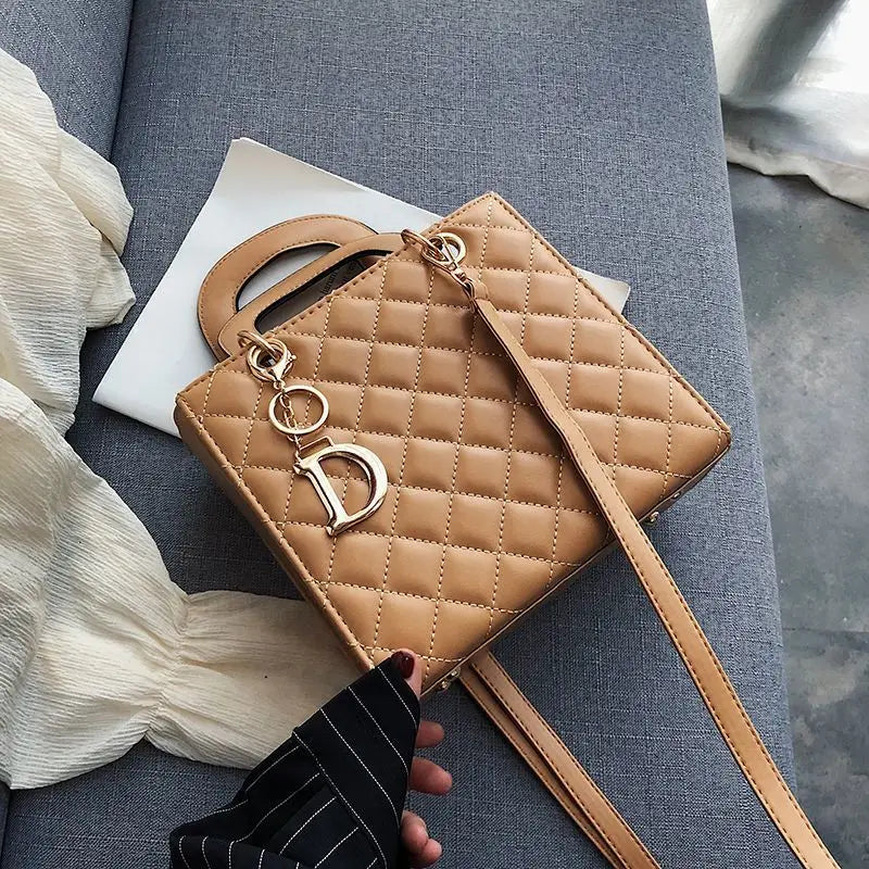 High Quality Leather HandBag Luxury Designer for Women New Trendy Large Capacity Crossbody Bag Female Diana Shoulder Bag