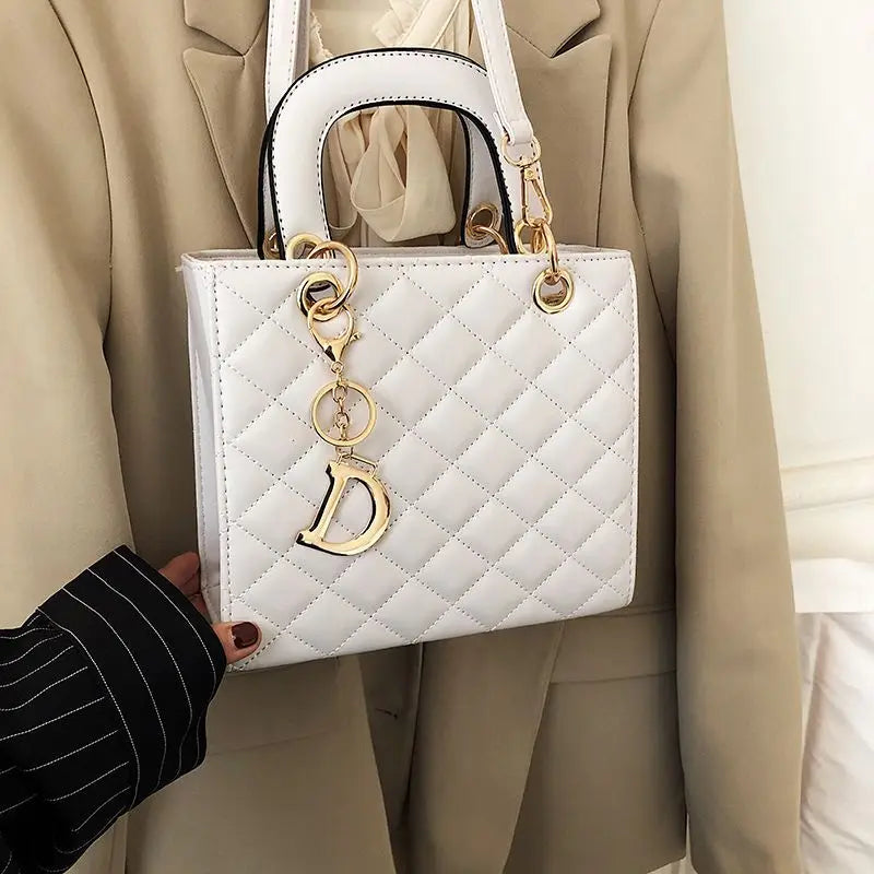 High Quality Leather HandBag Luxury Designer for Women New Trendy Large Capacity Crossbody Bag Female Diana Shoulder Bag