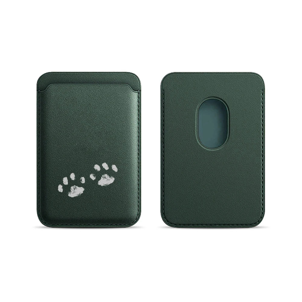 Cute Paw Bean Leather Card Wallet Cover Phone Card Holder Magnetic Case Suitable For all iPhone for Magsafe Card  Phone Back Bag