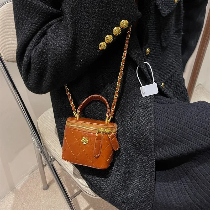 Luxury Mini Crossbody Bags for Women 2024 Lingge Chains Shoulder Bag Fashion Brands Box Bag Lipstick Coins Purses and Handbags