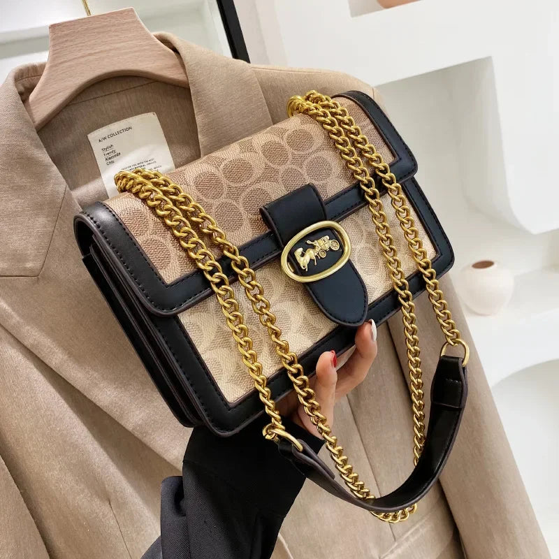 Hot Deal Women'S Shoulder Bag Handbags Luxury Fashion Retro Chain Bag Brand Instagram Versatile Crossbody Small Square Bag
