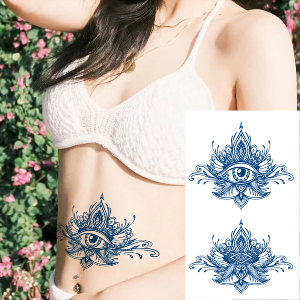 Juice Lasting Ink Tattoos Body Art Waterproof Temporary Tattoo Sticker Eagle Leopard Man Totem Gun Knife Arm Fake Tatoo Women