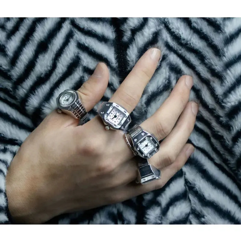 Vintage Y2k Fingeruhr Ringe