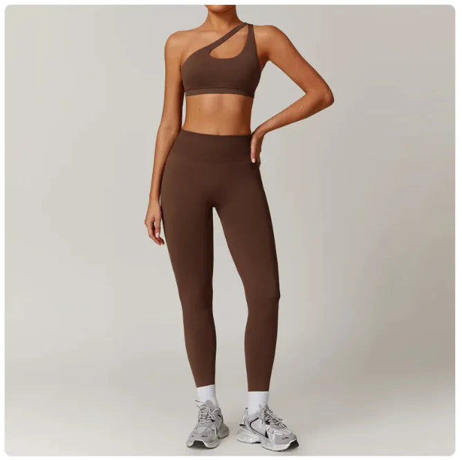 Nahtloses rückenfreies Yoga-Set – 2-teiliger BH und Leggings