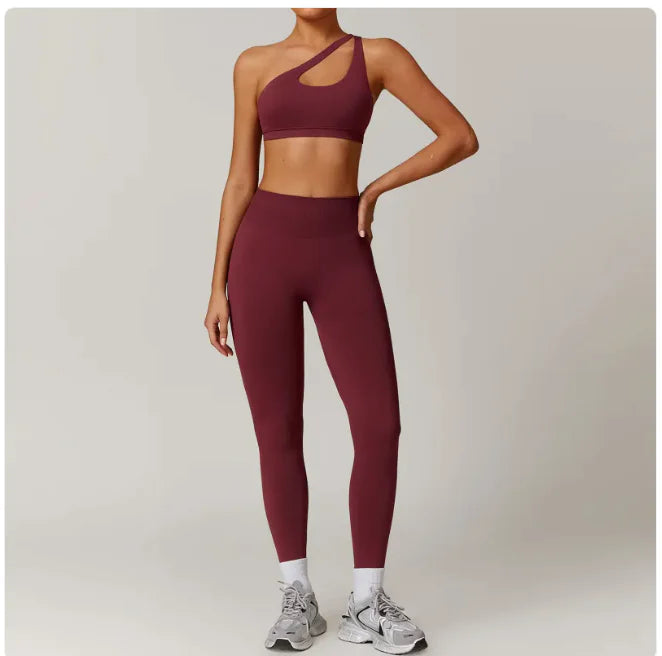 Nahtloses rückenfreies Yoga-Set – 2-teiliger BH und Leggings