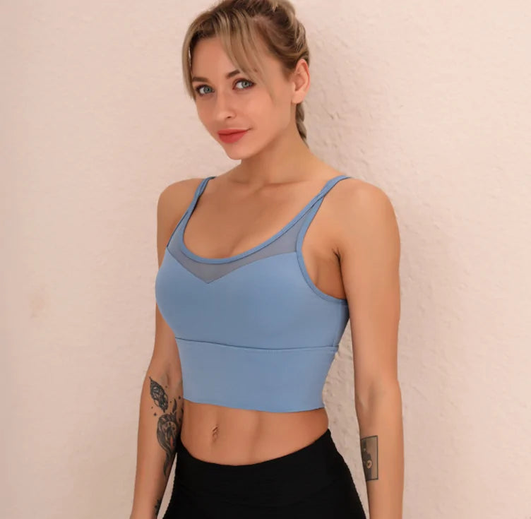 Kaminsky Nylon Mesh Fitness BH Cross Beauty