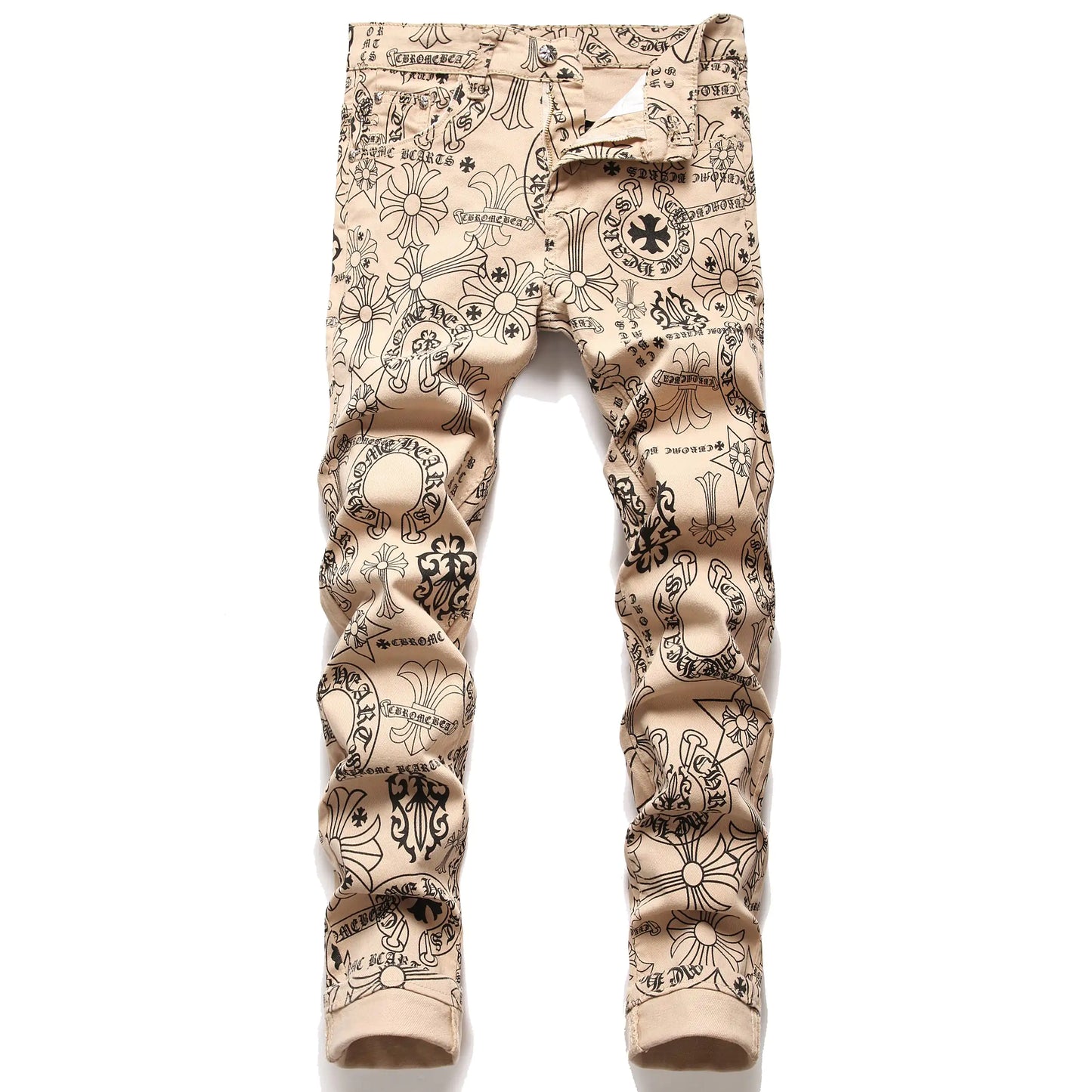 Khakifarbene Skinny-Jeans für Männer